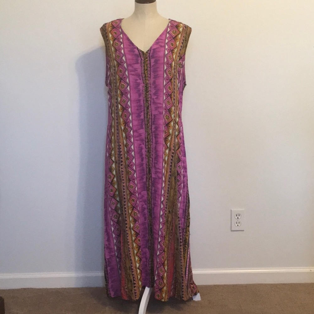 Karibo Tribal Print Sleeveless VNeck Kaftan SzXXL